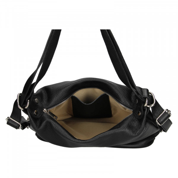 Dámská kožená batůžko-kabelka Italia Ariana - černá