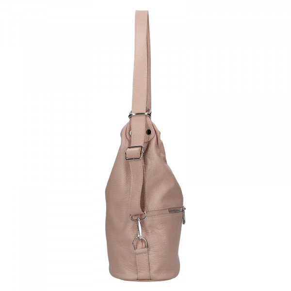 Dámská kožená batůžko-kabelka Italia Ariana - starorůžová