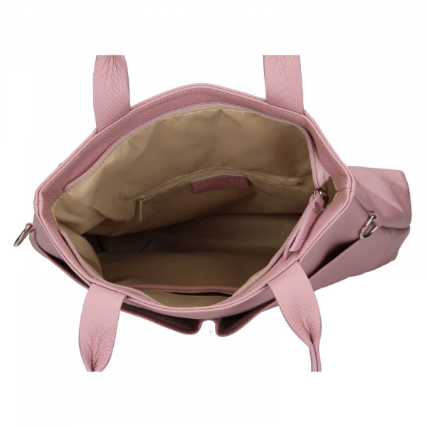Dámská kožená kabelka Italia Ghita - růžová