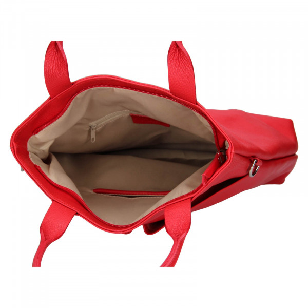 Dámská kožená kabelka Italia Ghita - červená