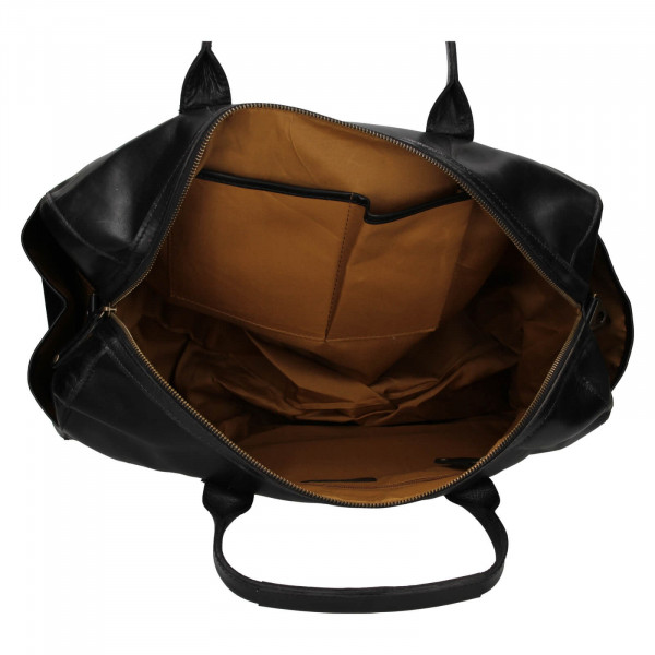 Cestovní kožená taška Marta Ponti Luka - černá