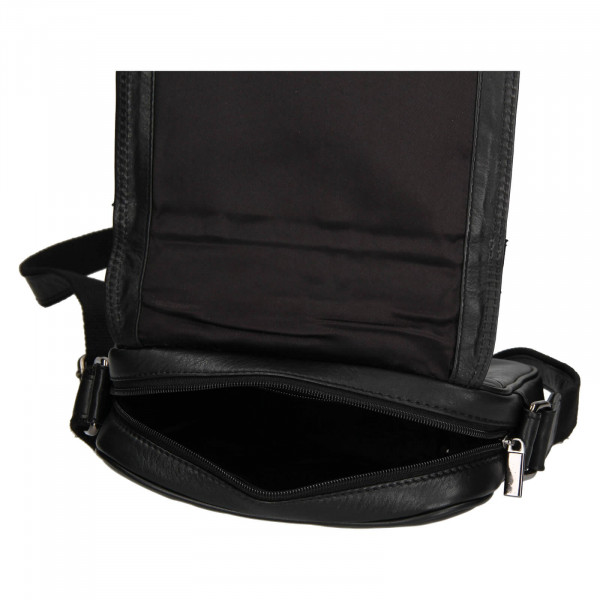 Pánská kožená taška přes rameno SendiDesign Fredds - černá
