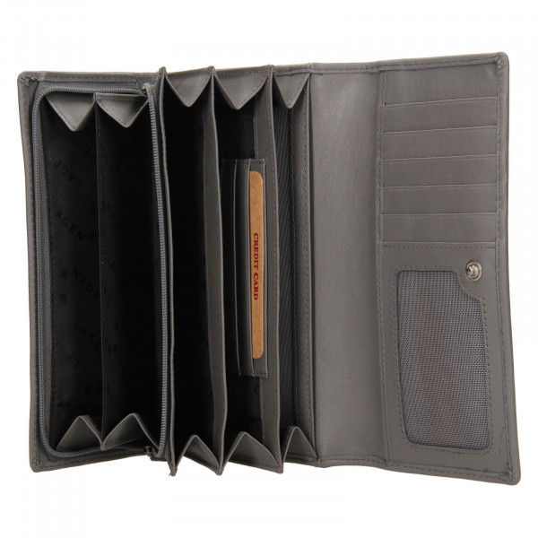 Dámská kožená peněženka Lagen Carlas - šedá