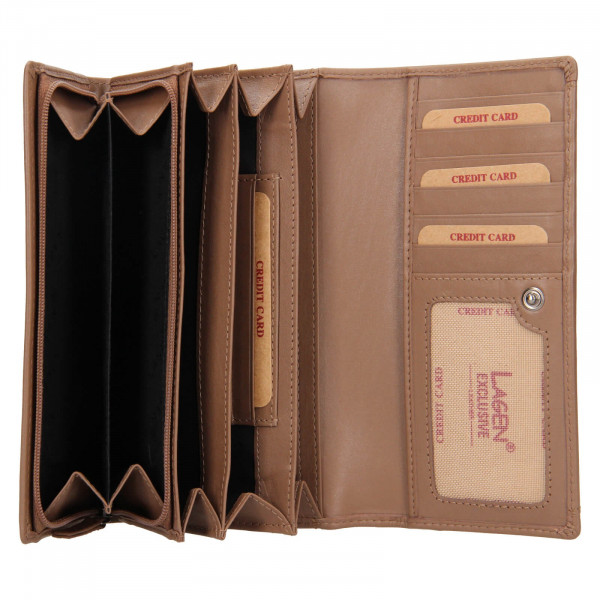 Dámská kožená peněženka Lagen Carlas - světle hnědá