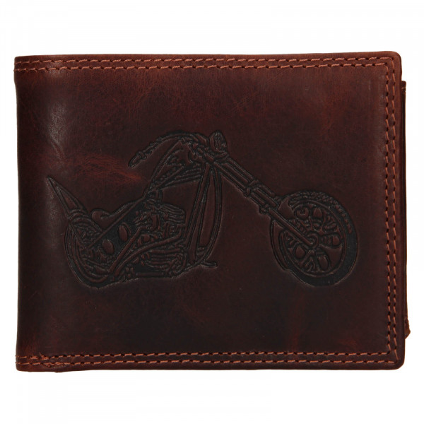 Pánská kožená peněženka SendiDesign Moto - hnědá