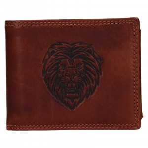 Pánská kožená peněženka SendiDesign Lion - hnědá