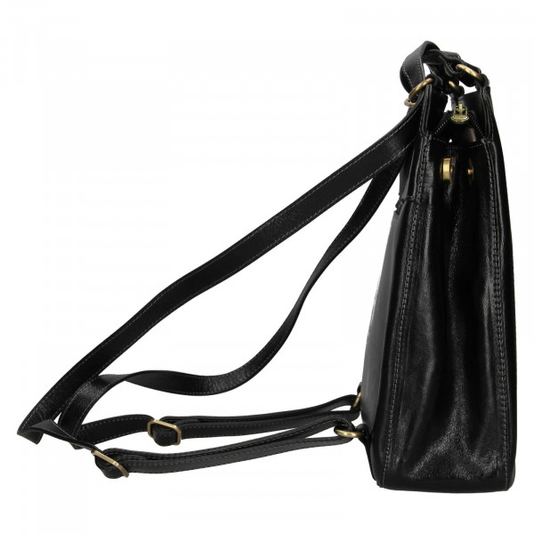 Dámská kožená batůžko kabelka Katana Viola - černá