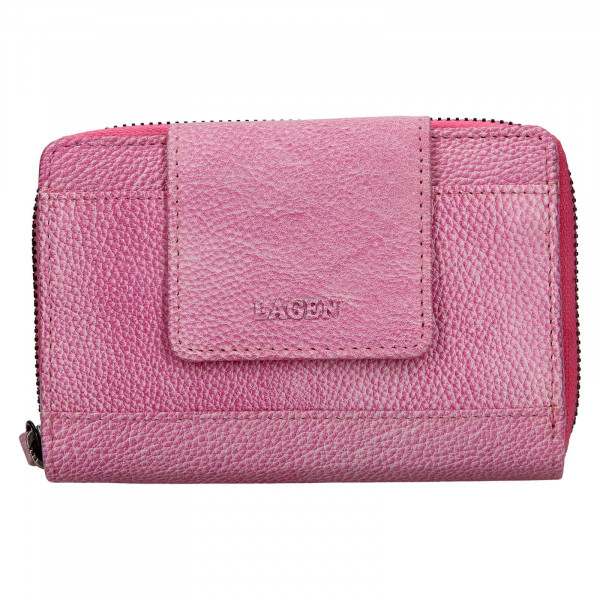 Dámská kožená peněženka Lagen Agáta - světle růžová