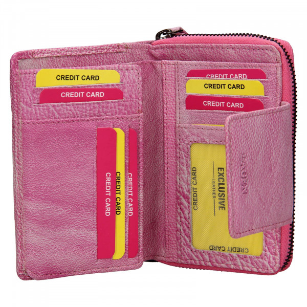 Dámská kožená peněženka Lagen Agáta - světle růžová