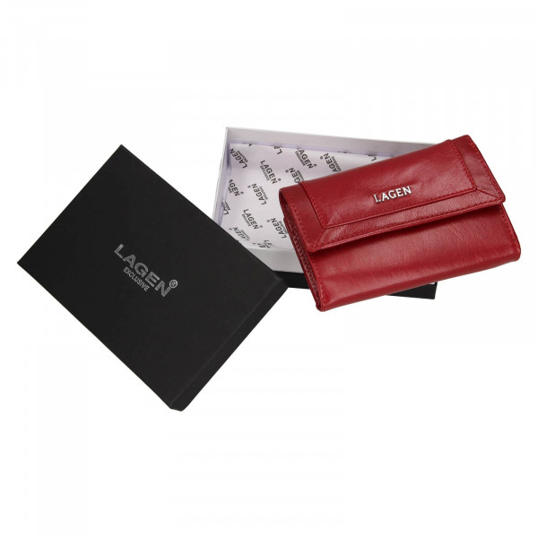 Dámská kožená peněženka Lagen Ginas - červená