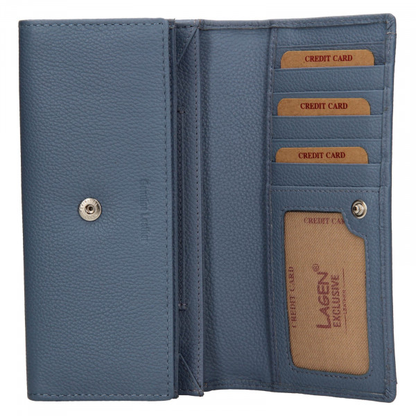Dámská kožená peněženka Lagen Carlas - světle modrá