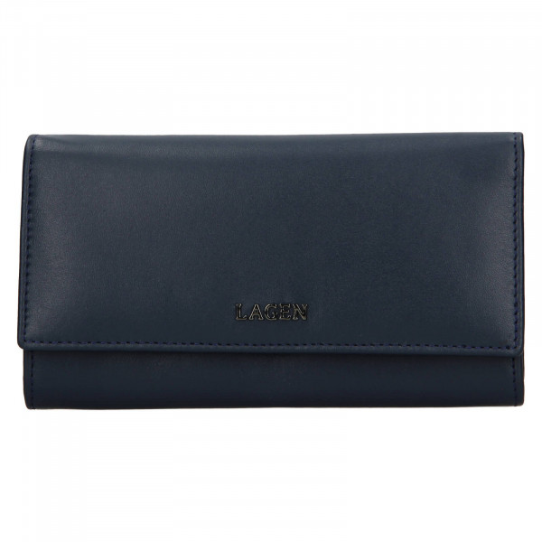Dámská kožená peněženka Lagen Carlas - tmavě modrá
