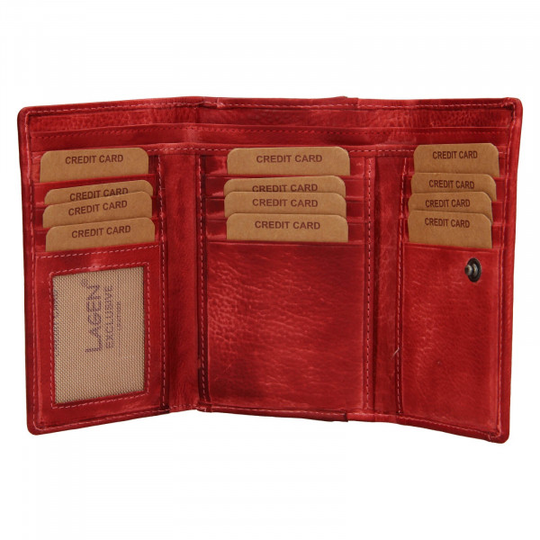 Dámská kožená peněženka Lagen Denissa - červená