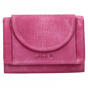 Dámská kožená slim peněženka Lagen Mellba - růžová