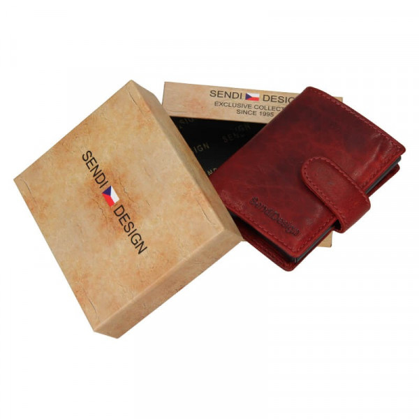 Pánská kožená peněženka SendiDesign Klonnt - červená