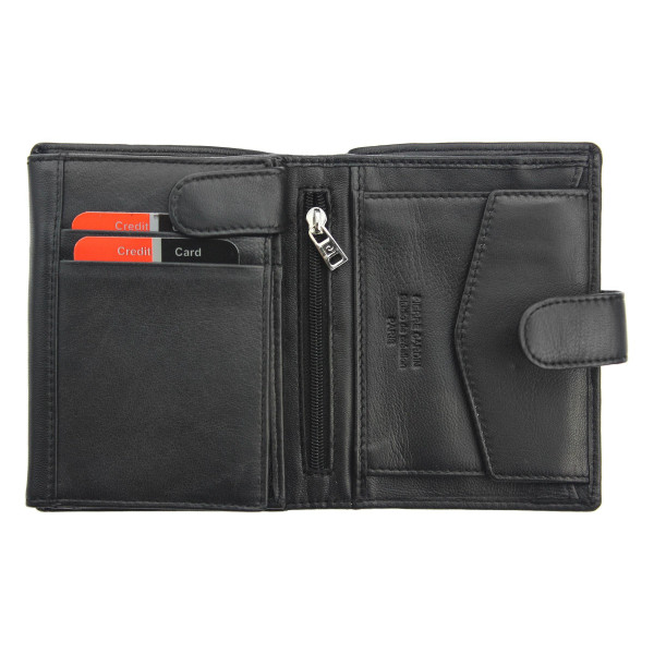 Pánská kožená peněženka Pierre Cardin Peter - černo-modrá