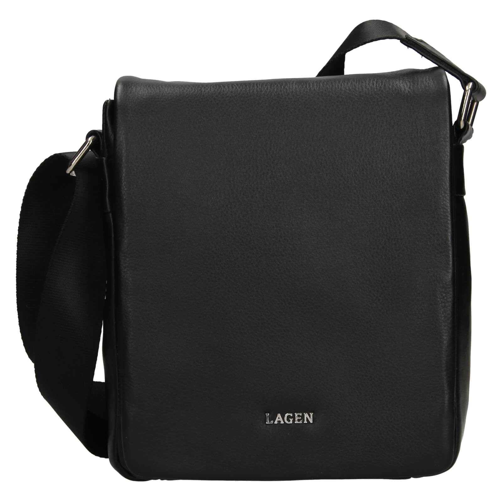 Pánská kožená taška přes rameno Lagen Dino - černá