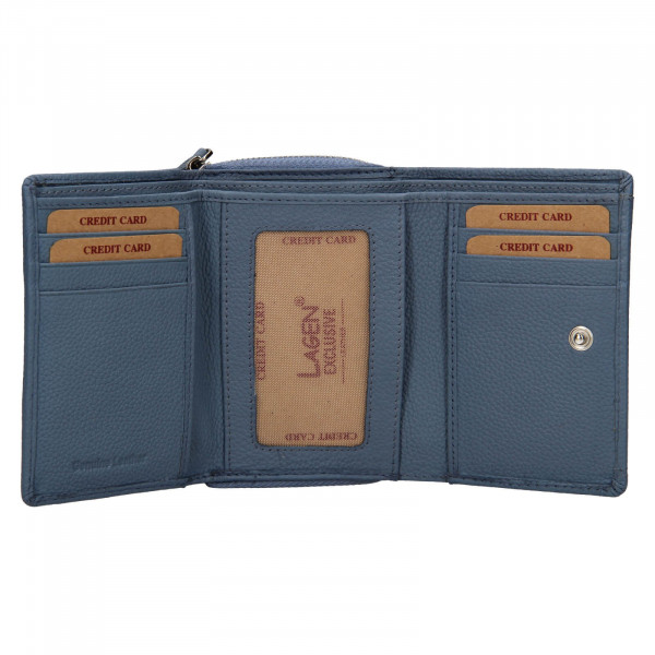 Dámská kožená peněženka Lagen Liana - modrá