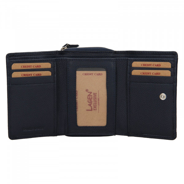 Dámská kožená peněženka Lagen Liana - tmavě modrá