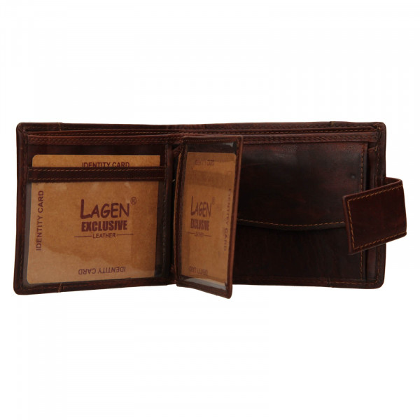 Pánská kožená peněženka Lagen Jacki - hnědá