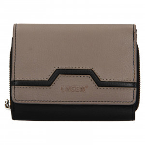 Dámská kožená peněženka Lagen Rajna - béžovo-černá