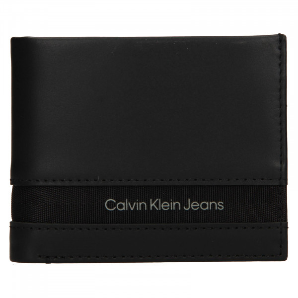 Pánská kožená peněženka Calvin Klein Jeans Forest - černá