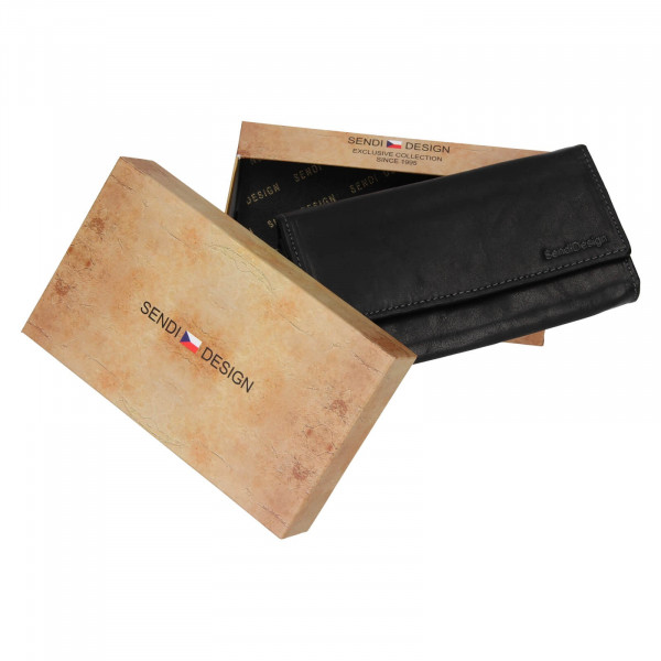 Dámská kožená peněženka SendiDesign Dinta - černá