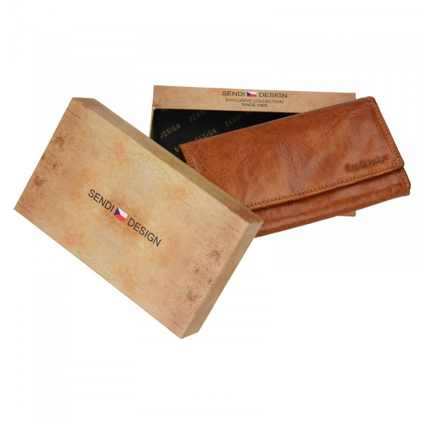 Dámská kožená peněženka SendiDesign Dinta - koňak