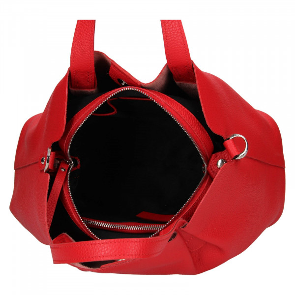 Dámská kožená kabelka Facebag Karla - červená