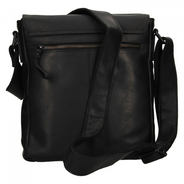 Pánská kožená taška přes rameno Mustang Hugo - černá