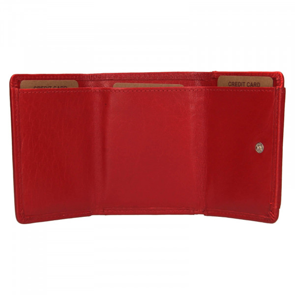 Dámská kožená slim peněženka Lagen Déborah - červená