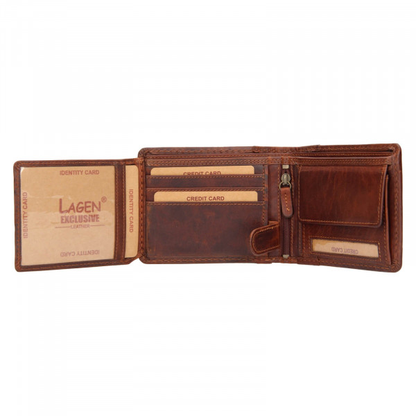Pánská kožená peněženka Lagen Peter - hnědá