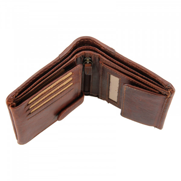Pánská kožená peněženka Lagen Polires - hnědá