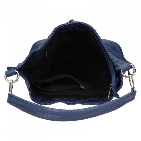 Dámská kožená kabelka Italia Ramma - modrá
