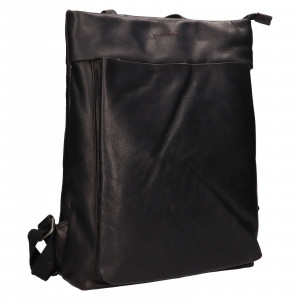 Velký kožený trendy batoh Justified Kenn - černá