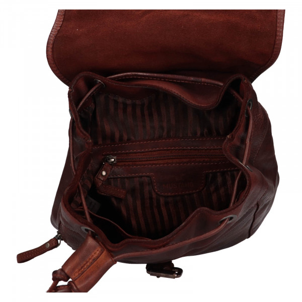 Trendy kožený batoh Mustang Radis - hnědá