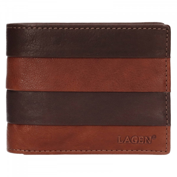 Pánská kožená peněženka Lagen Kubba - hnědá