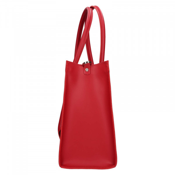 Luxusní dámská kožená kabelka Facebag Aristea - červená