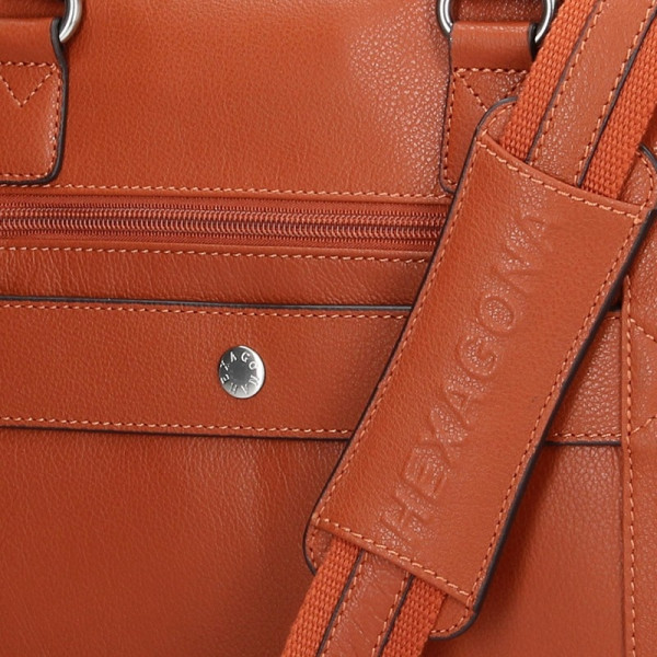 Pánská kožená taška přes rameno Hexagona Moon - oranžovo-hnědá