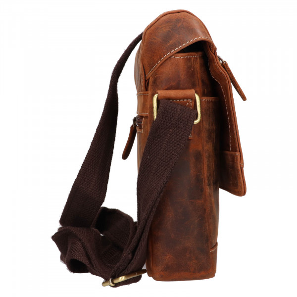Pánská kožená taška přes rameno HGL Ikar - koňak
