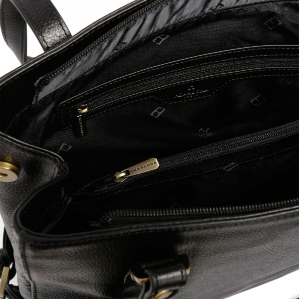 Dámská kožená kabelka Hexagona Kareta - černá