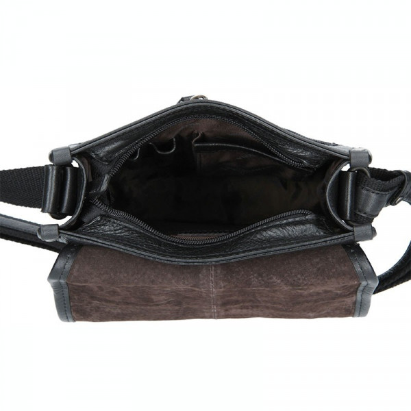 Pánská kožená taška přes rameno Hexagona 129483 - černá