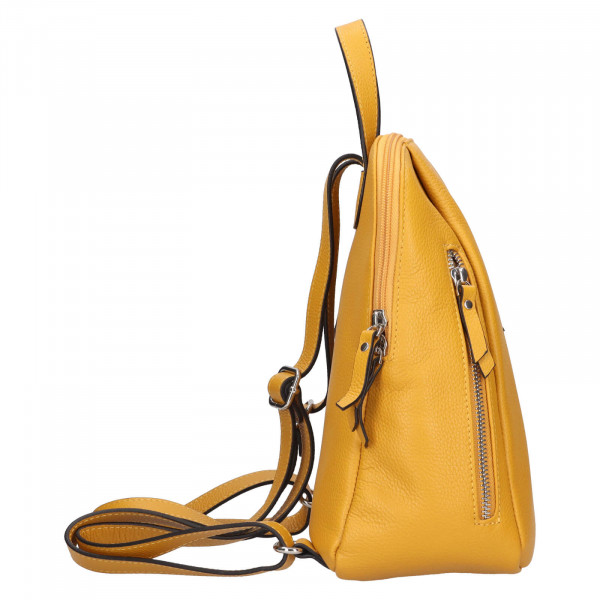 Dámský kožený batoh Katana Eliabet - žlutá