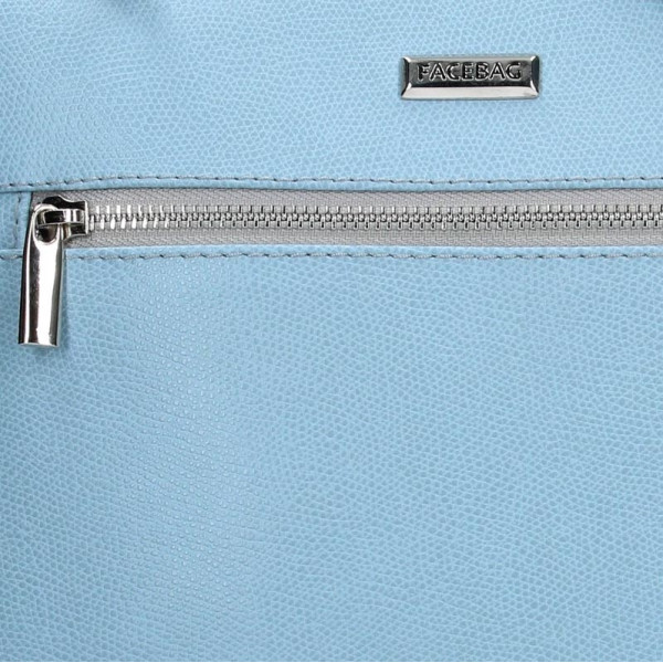 Dámská kožená crossbody kabelka Facebag Paula - modrá