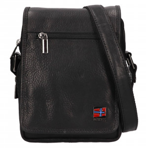 Pánská kožená taška přes rameno Nordee Polo - černá