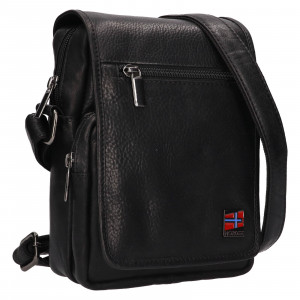 Pánská kožená taška přes rameno Nordee Polo - černá