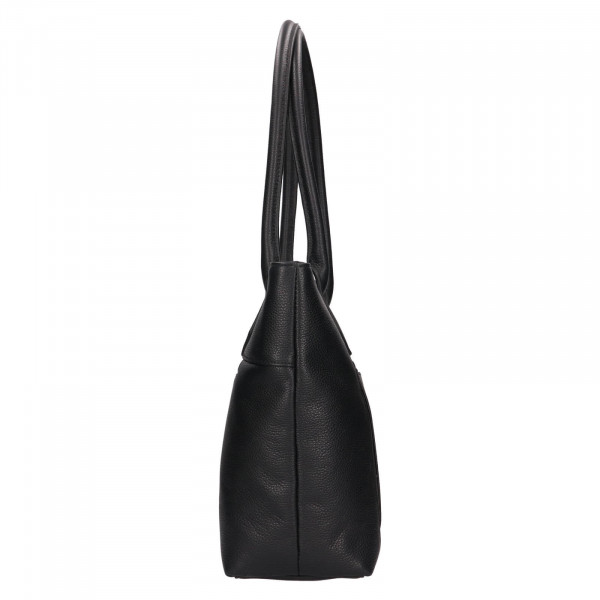 Elegantní dámská kožená kabelka Katana Lenese - černá