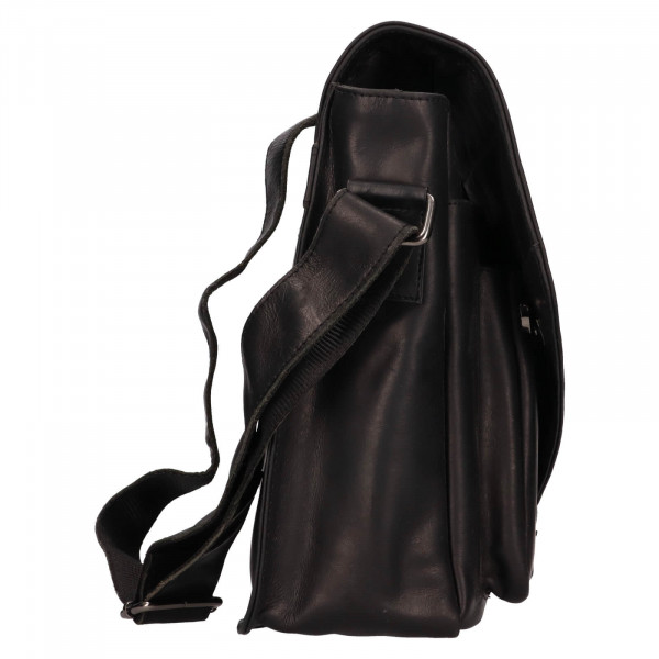 Pánská kožená taška přes rameno Greenwood Kane - černá