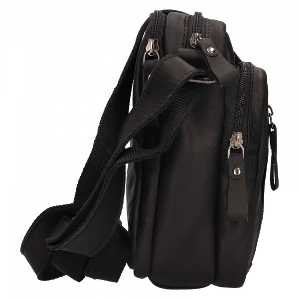 Pánská kožená taška přes rameno Greenwood Zente - černá