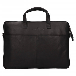 Pánská kožená taška na notebook Greenwood Levone - černá